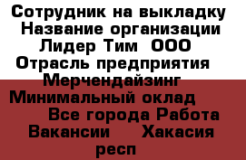 Сотрудник на выкладку › Название организации ­ Лидер Тим, ООО › Отрасль предприятия ­ Мерчендайзинг › Минимальный оклад ­ 18 000 - Все города Работа » Вакансии   . Хакасия респ.